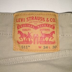 Levi's 511 slim fit straight leg khaki jeans size 34x30